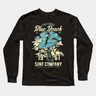 Surfing California Surfer and Surfboard Long Sleeve T-Shirt